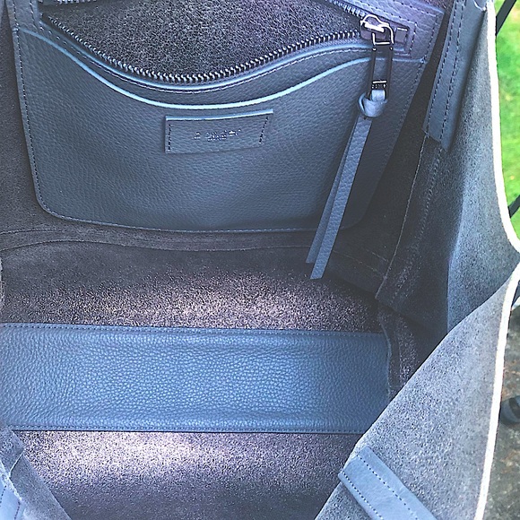 Botkier New York Soho Tote, Magnetic Clasp , Zipper Detail,Gray Leather - Picture 10 of 14